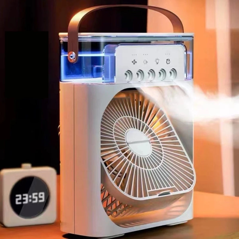Refrigerador Ventilador Umidificador Portátil Com Led Reservatório De Água Led USB