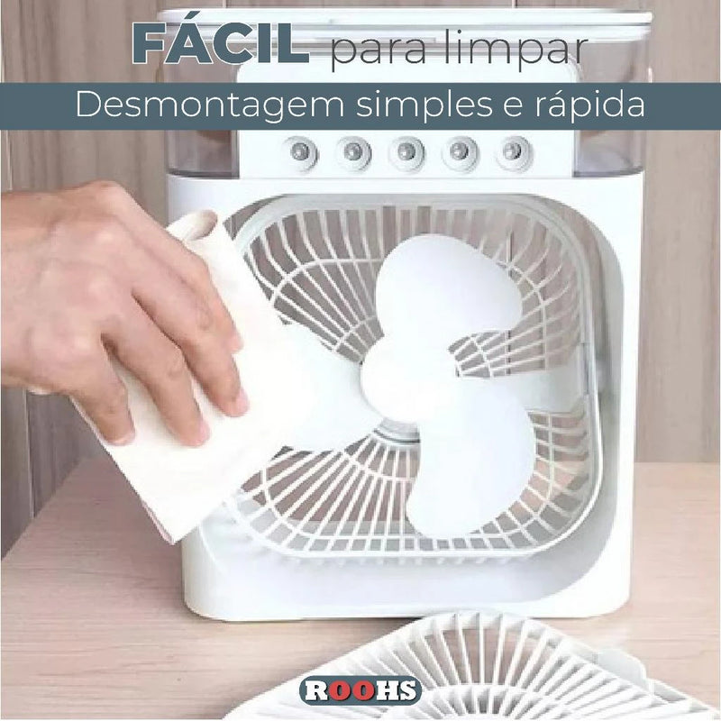Refrigerador Ventilador Umidificador Portátil Com Led Reservatório De Água Led USB