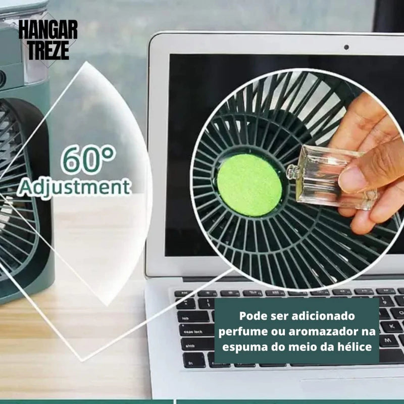 Refrigerador Ventilador Umidificador Portátil Com Led Reservatório De Água Led USB